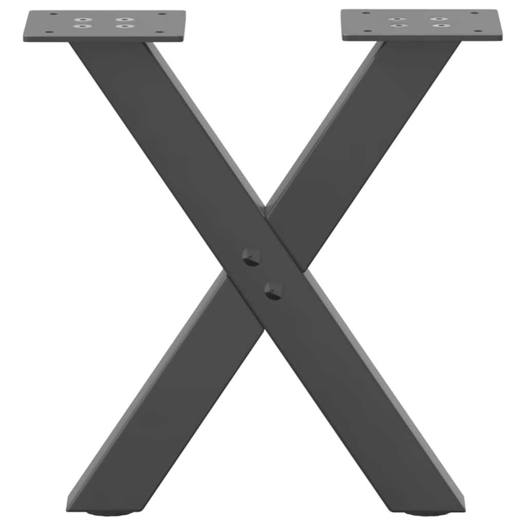 sofabordsben X-formet 2 stk. antracit 37x(30-31) cm stål