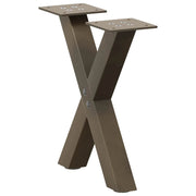 sofabordsben X-formet 2 stk. naturstål 37x(30-31) cm stål