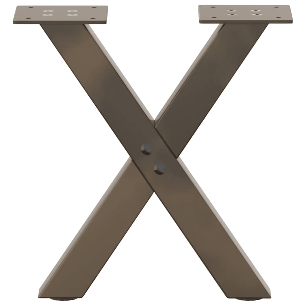 sofabordsben X-formet 2 stk. naturstål 37x(30-31) cm stål