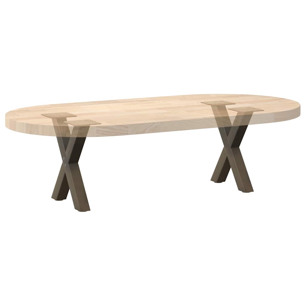 sofabordsben X-formet 2 stk. naturstål 37x(30-31) cm stål