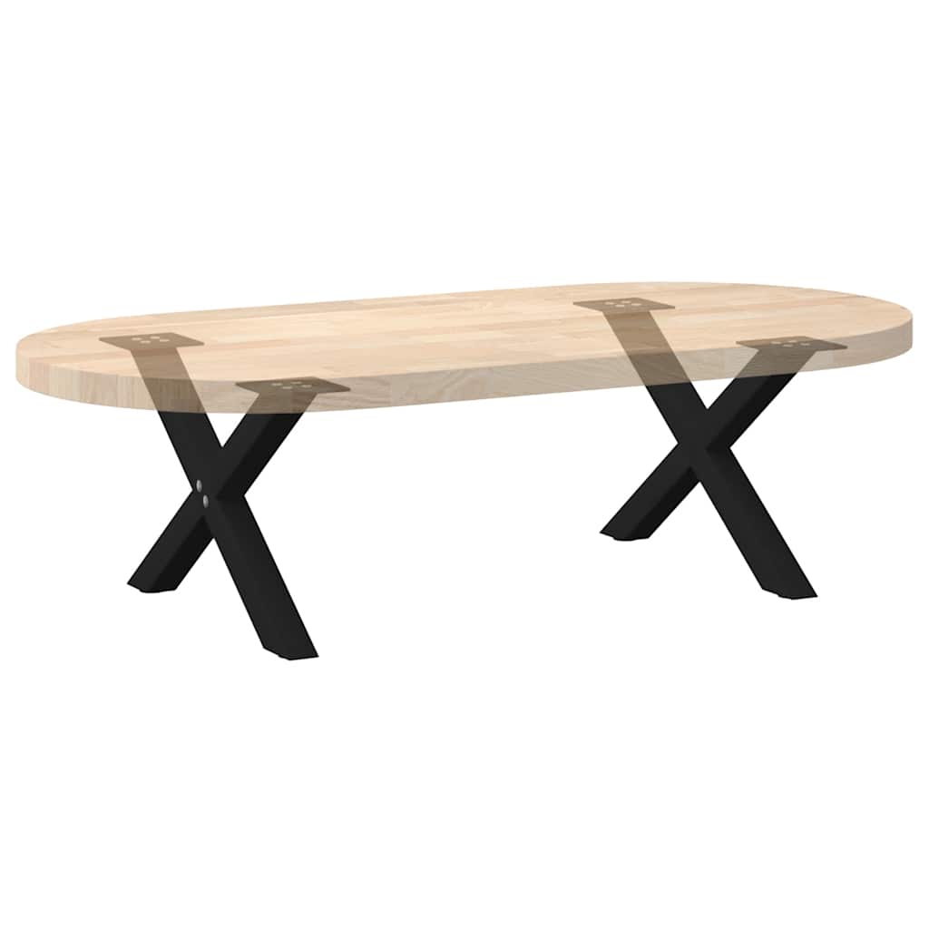 sofabordsben X-formet 2 stk. sort 50x(30-31) cm stål