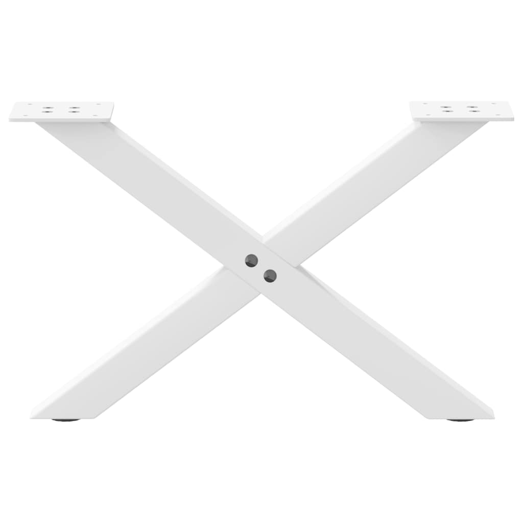 sofabordsben X-formet 2 stk. hvid 50x(30-31) cm stål