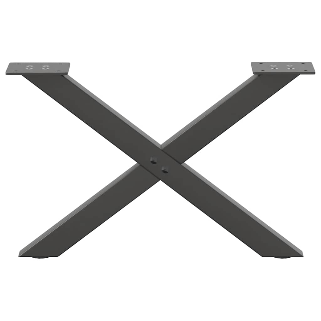 sofabordsben X-formet 2 stk. antracit 50x(30-31) cm stål