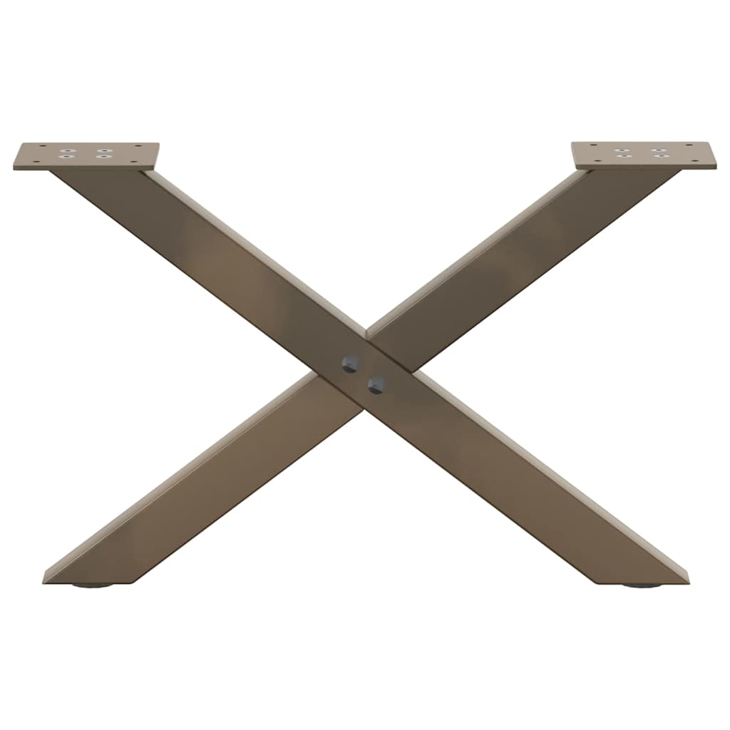sofabordsben X-formet 2 stk. naturstål 50x(30-31) cm stål