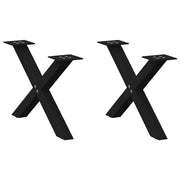 sofabordsben X-formet 2 stk. sort 60 x (30-31) cm stål