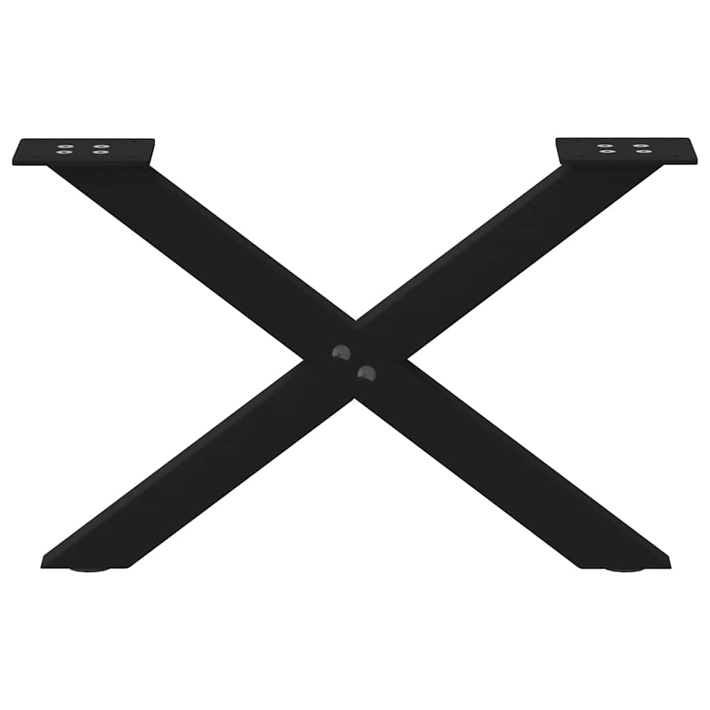 sofabordsben X-formet 2 stk. sort 60 x (30-31) cm stål