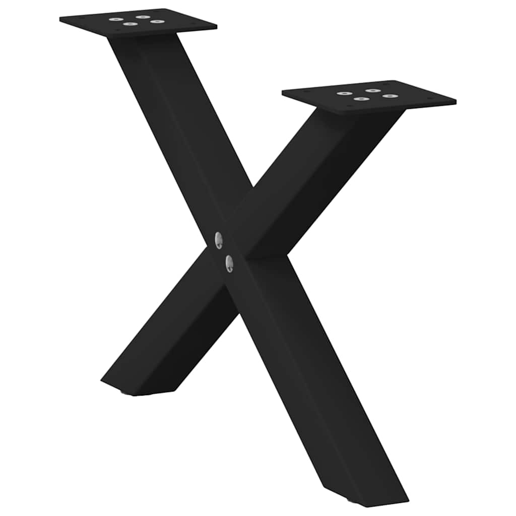 sofabordsben X-formet 2 stk. sort 60 x (30-31) cm stål