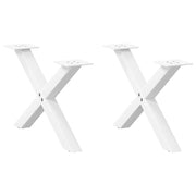 sofabordsben X-formet 2 stk. hvid 60x(30-31) cm stål