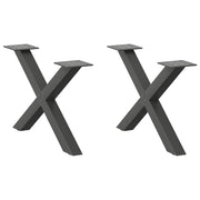 sofabordsben X-formet 2 stk. antracit 60x(30-31) cm stål