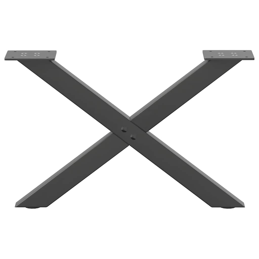 sofabordsben X-formet 2 stk. antracit 60x(30-31) cm stål