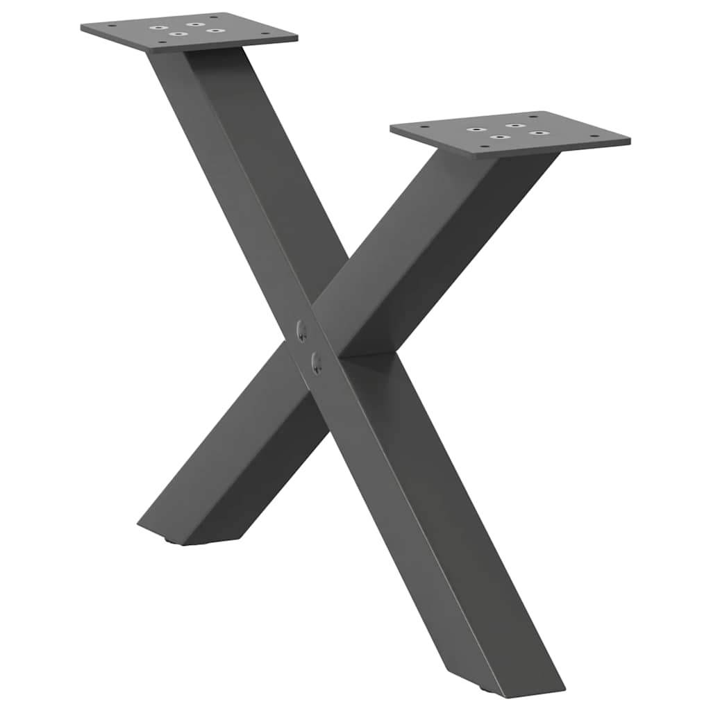 sofabordsben X-formet 2 stk. antracit 60x(30-31) cm stål