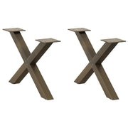sofabordsben X-formet 2 stk. naturstål 60x(30-31) cm stål