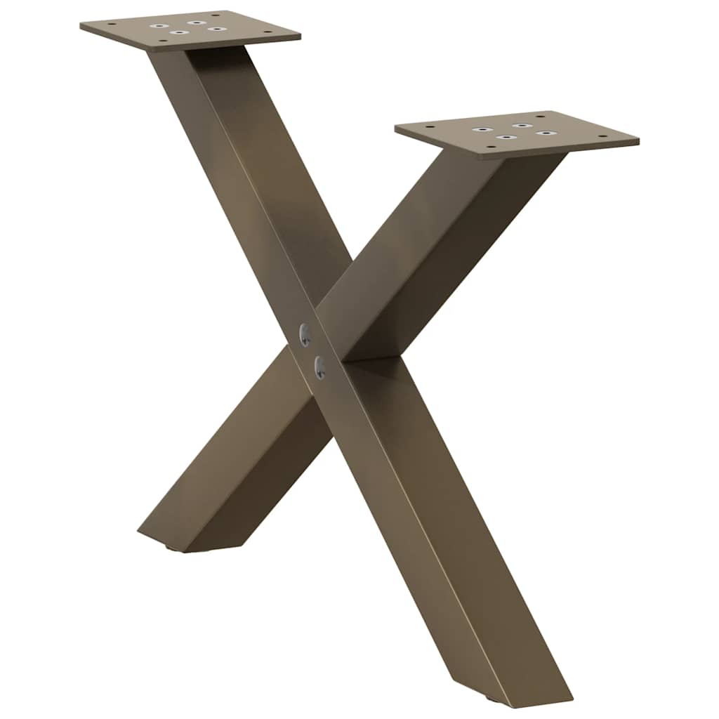sofabordsben X-formet 2 stk. naturstål 60x(30-31) cm stål