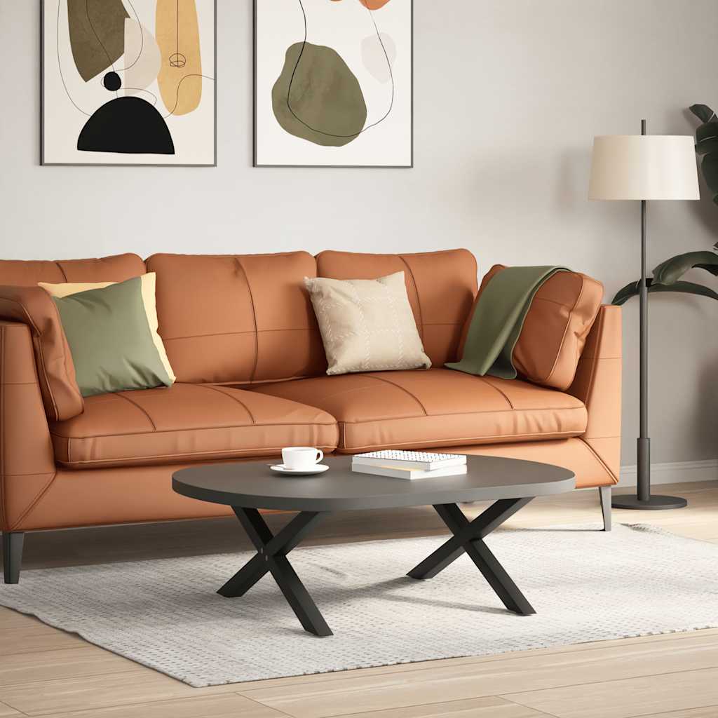 sofabordsben X-formet 2 stk. sort 70 x (30-31) cm stål