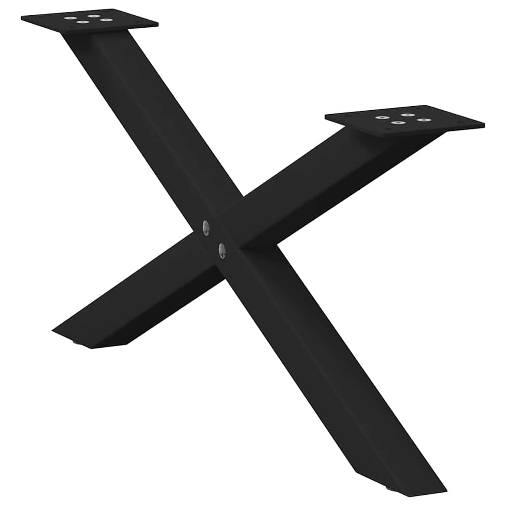sofabordsben X-formet 2 stk. sort 70 x (30-31) cm stål