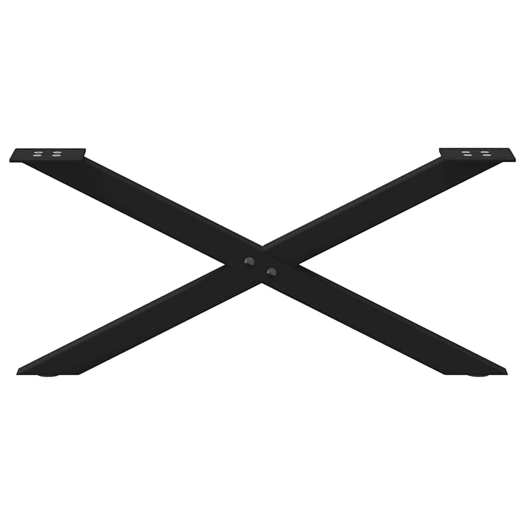 sofabordsben X-formet 2 stk. sort 70 x (30-31) cm stål