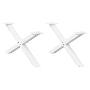 sofabordsben X-formet 2 stk. hvid 70 x (30-31) cm stål