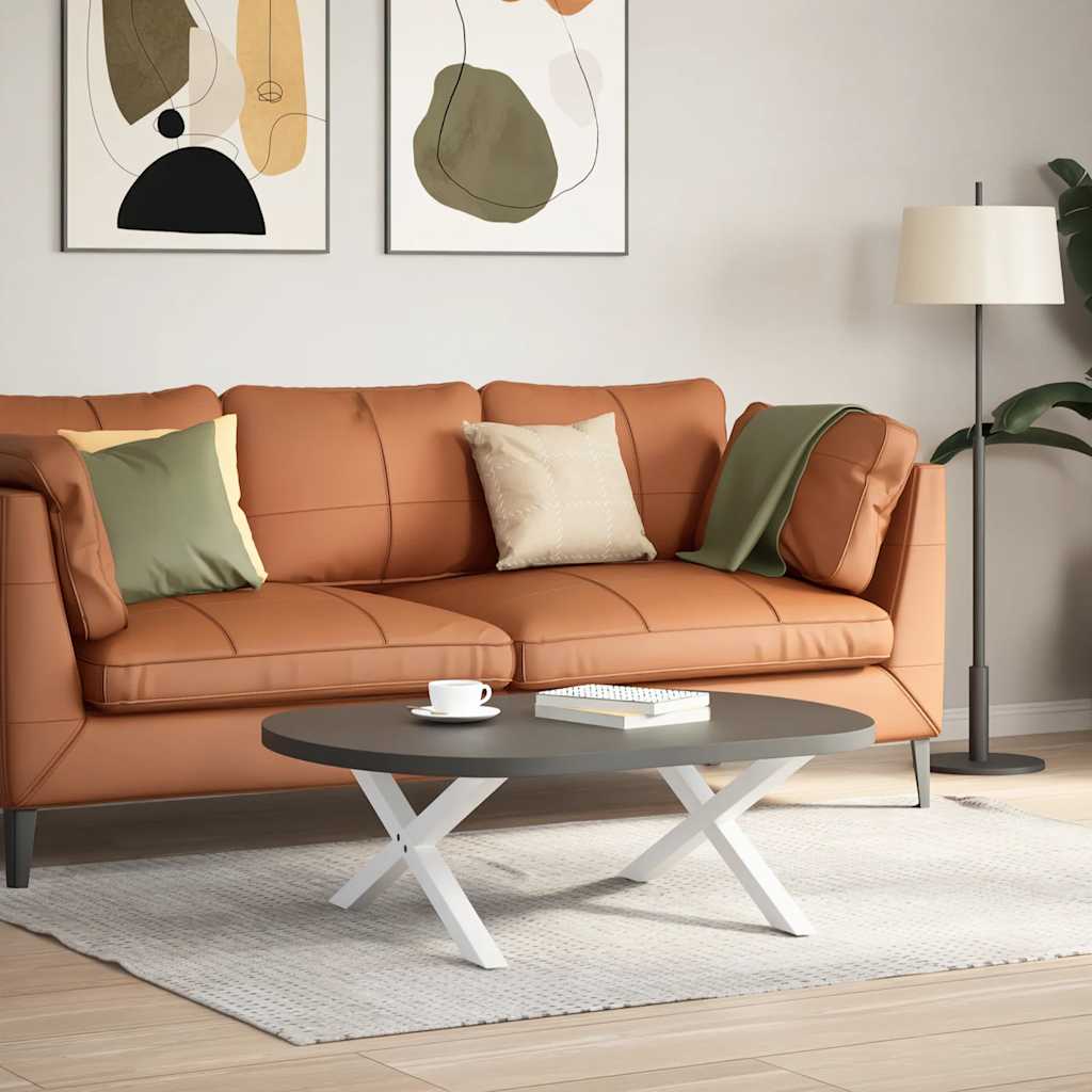 sofabordsben X-formet 2 stk. hvid 70 x (30-31) cm stål