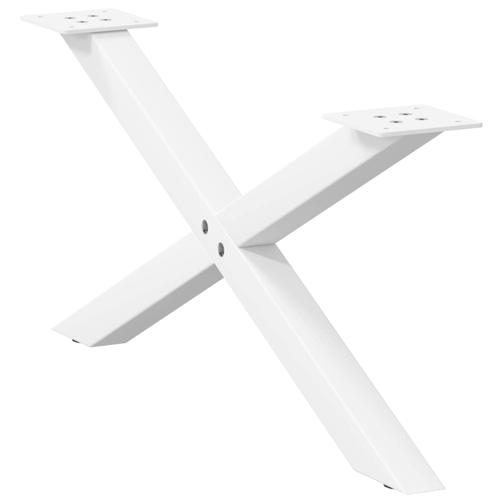 sofabordsben X-formet 2 stk. hvid 70 x (30-31) cm stål