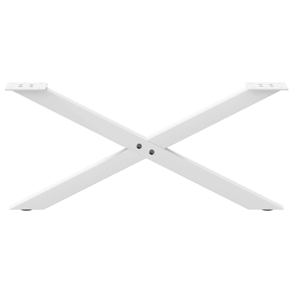 sofabordsben X-formet 2 stk. hvid 70 x (30-31) cm stål