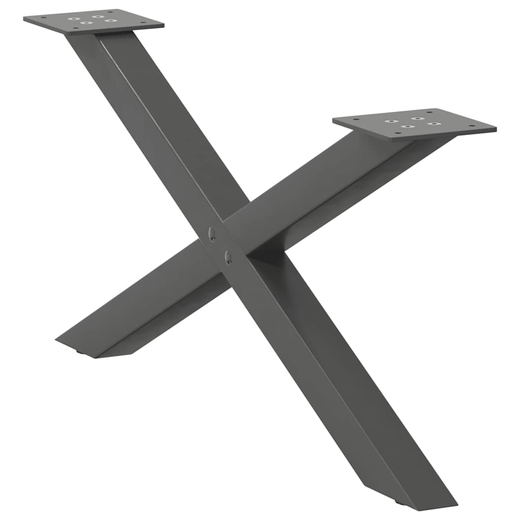 sofabordsben X-formet 2 stk. antracit 70x(30-31) cm stål