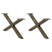 sofabordsben X-formet 2 stk. naturstål 70x(30-31) cm stål