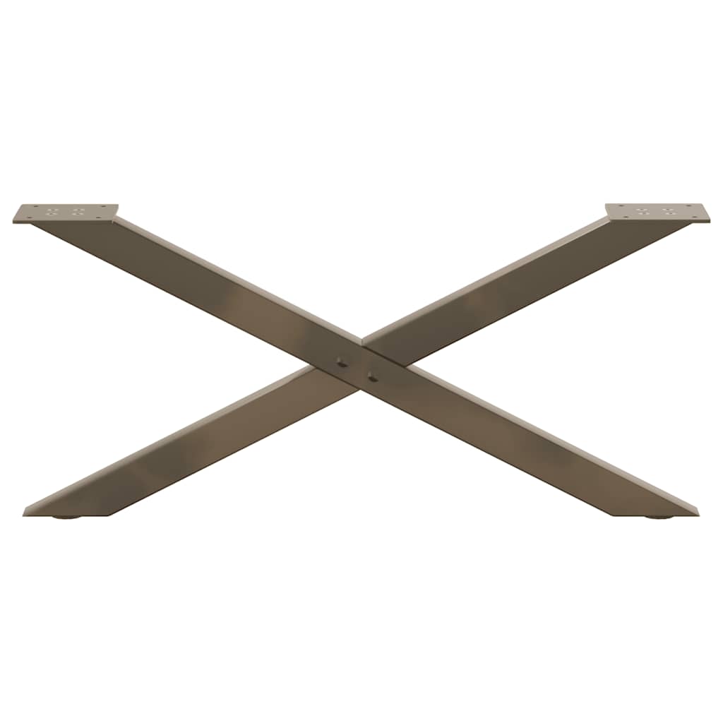 sofabordsben X-formet 2 stk. naturstål 70x(30-31) cm stål