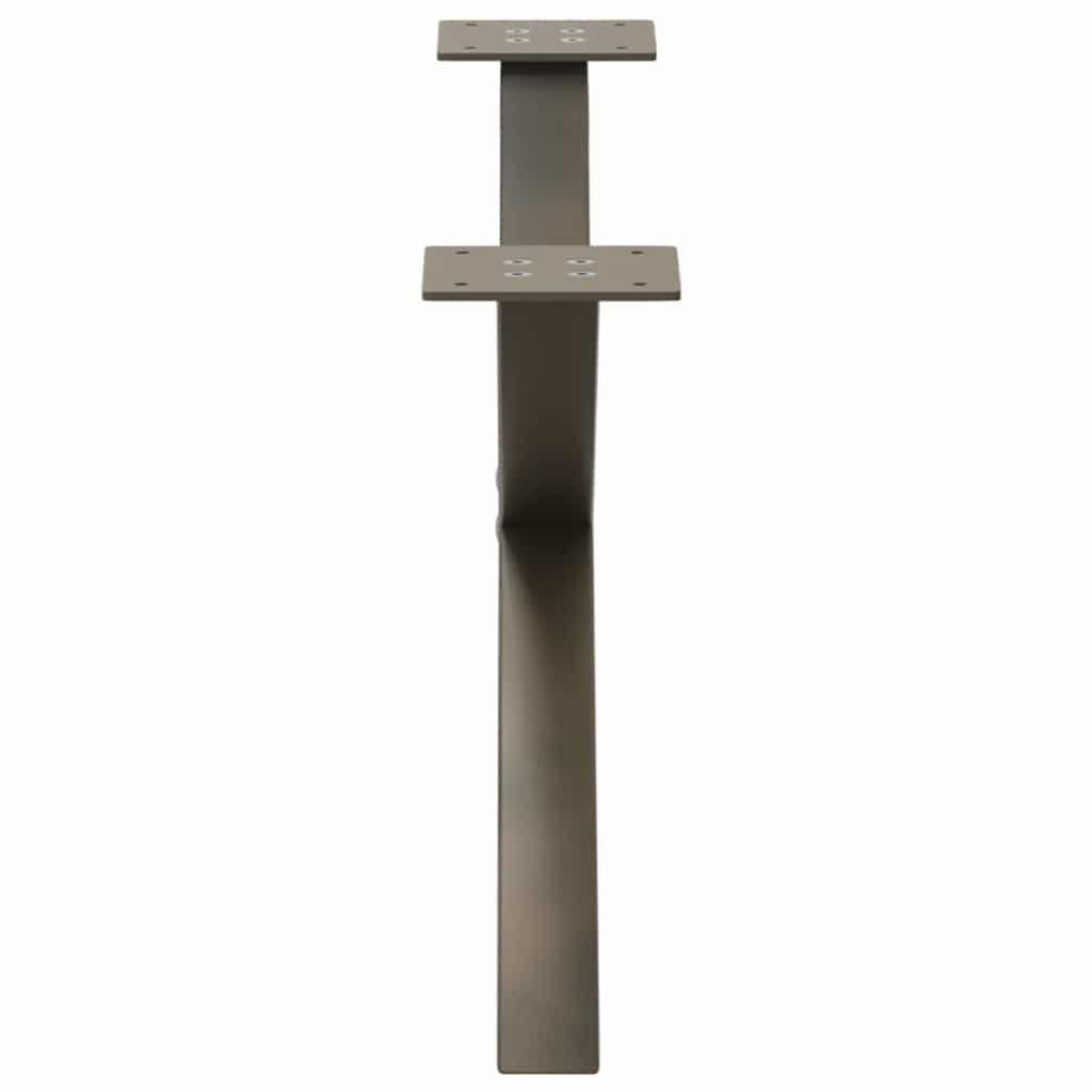 sofabordsben X-formet 2 stk. naturstål 70x(30-31) cm stål