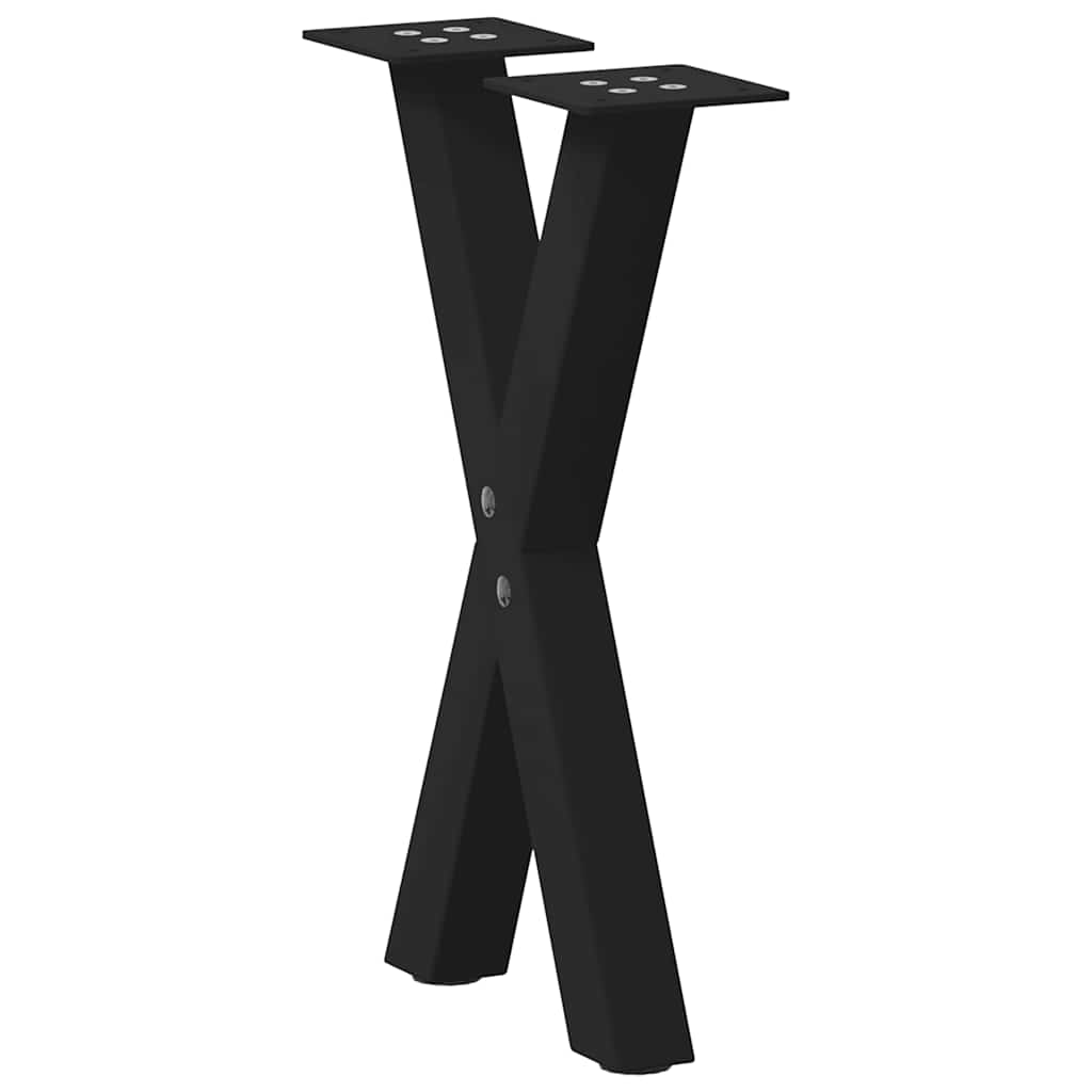 sofabordsben X-formet 2 stk. sort 28 x (42-43) cm stål