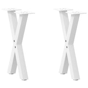 sofabordsben X-formet 2 stk. hvid 28 x (42-43) cm stål