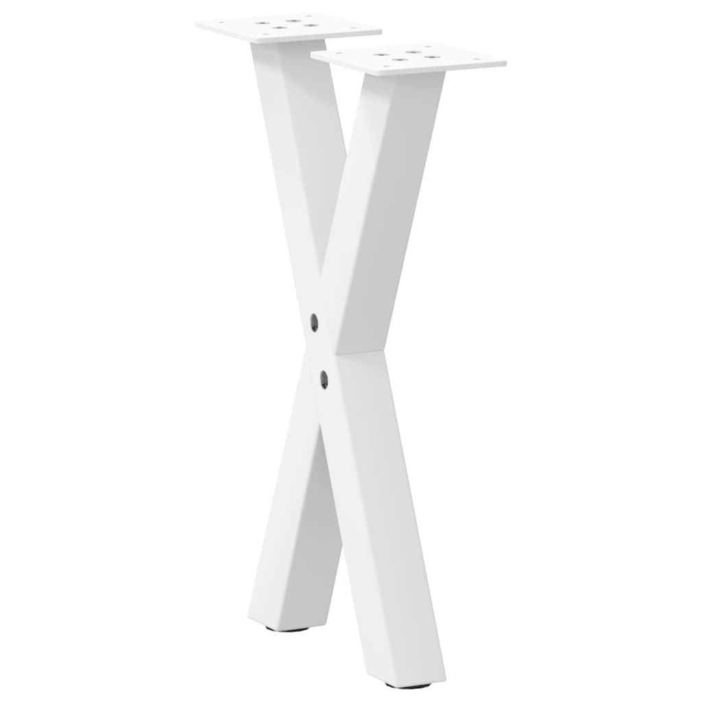 sofabordsben X-formet 2 stk. hvid 28 x (42-43) cm stål