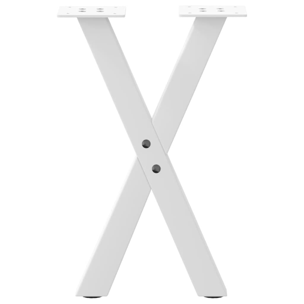 sofabordsben X-formet 2 stk. hvid 28 x (42-43) cm stål