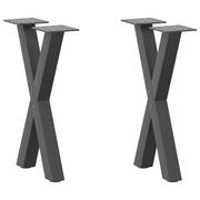 sofabordsben X-formet 2 stk. antracit 28 x (42-43) cm stål