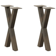 sofabordsben X-formet 2 stk. naturstål 28 x (42-43) cm stål