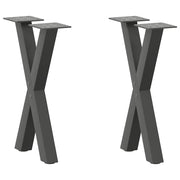 sofabordsben X-formet 2 stk. antracit 38 x (42-43) cm stål