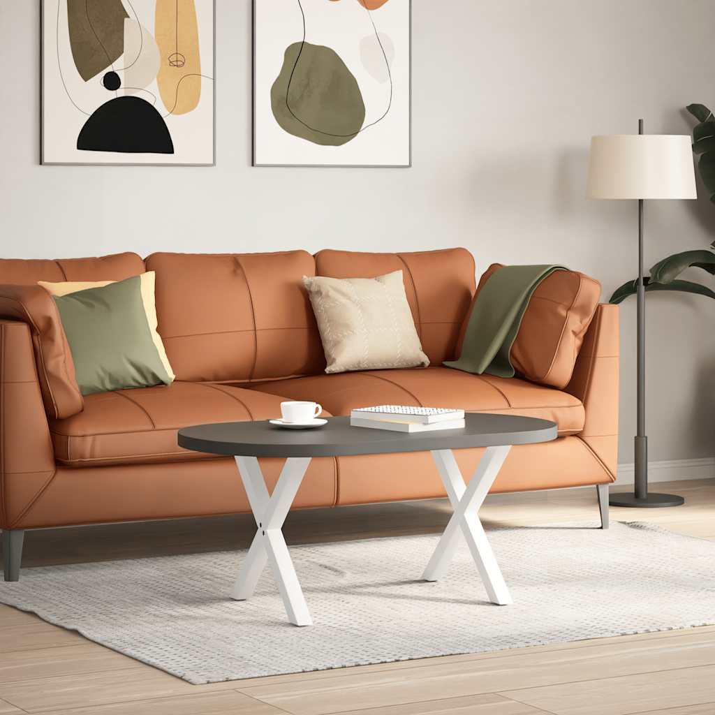 sofabordsben X-formet 2 stk. hvid 50x(42-43) cm stål