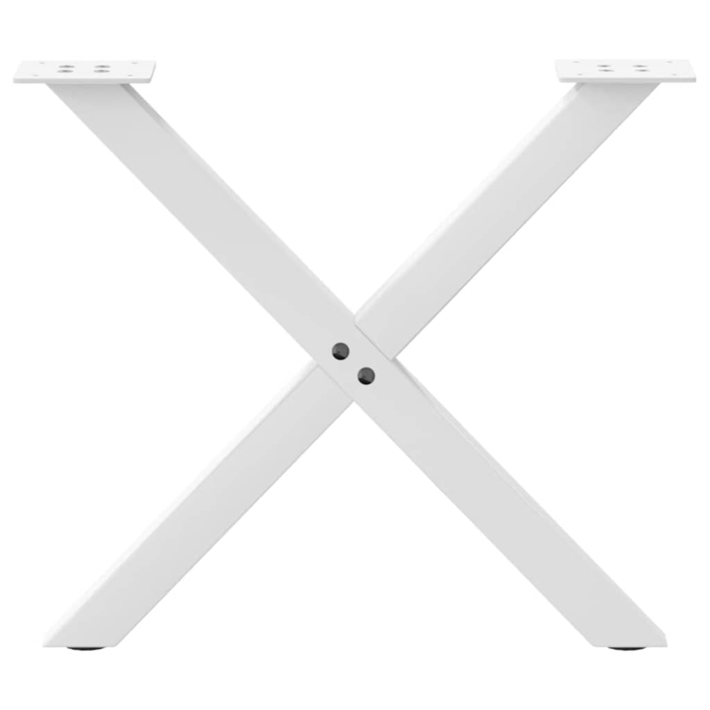sofabordsben X-formet 2 stk. hvid 50x(42-43) cm stål