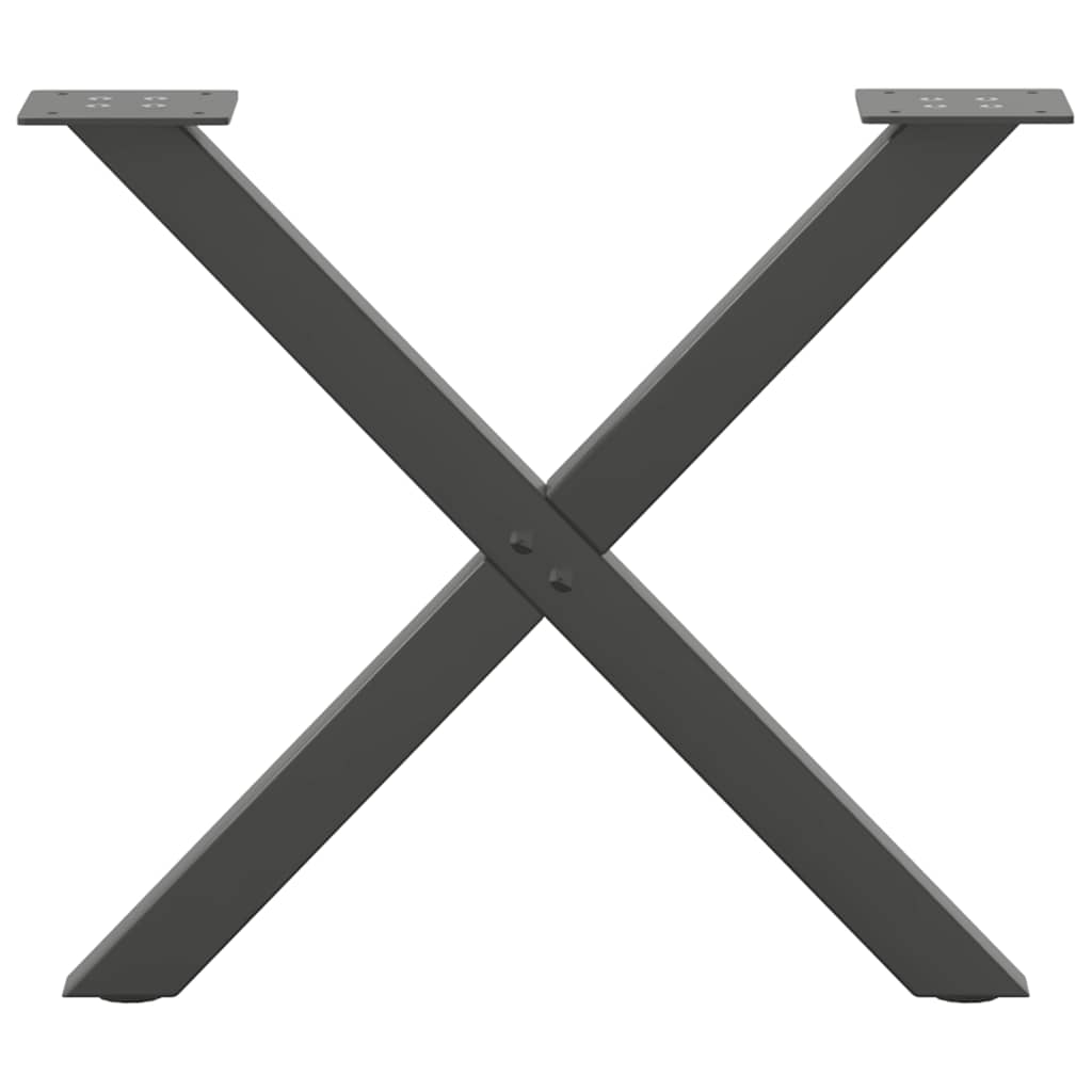 sofabordsben X-formet 2 stk. antracit 50x(42-43) cm stål