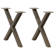 sofabordsben X-formet 2 stk. naturstål 50x(42-43) cm stål