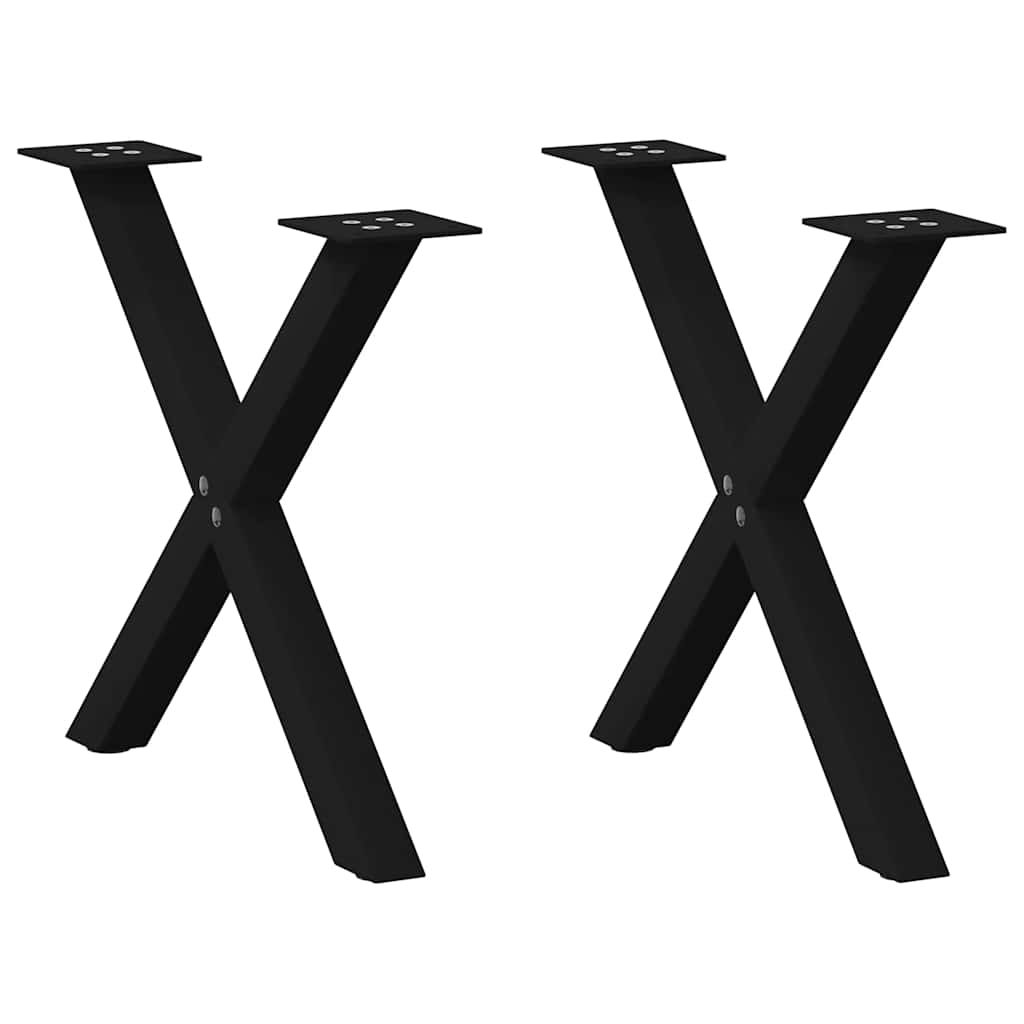 sofabordsben X-formet 2 stk. sort 60 x (42-43) cm stål