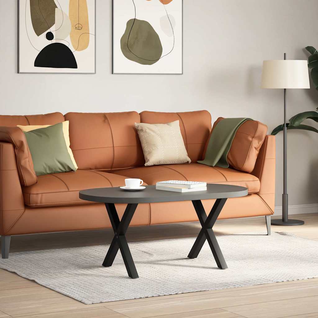 sofabordsben X-formet 2 stk. sort 60 x (42-43) cm stål