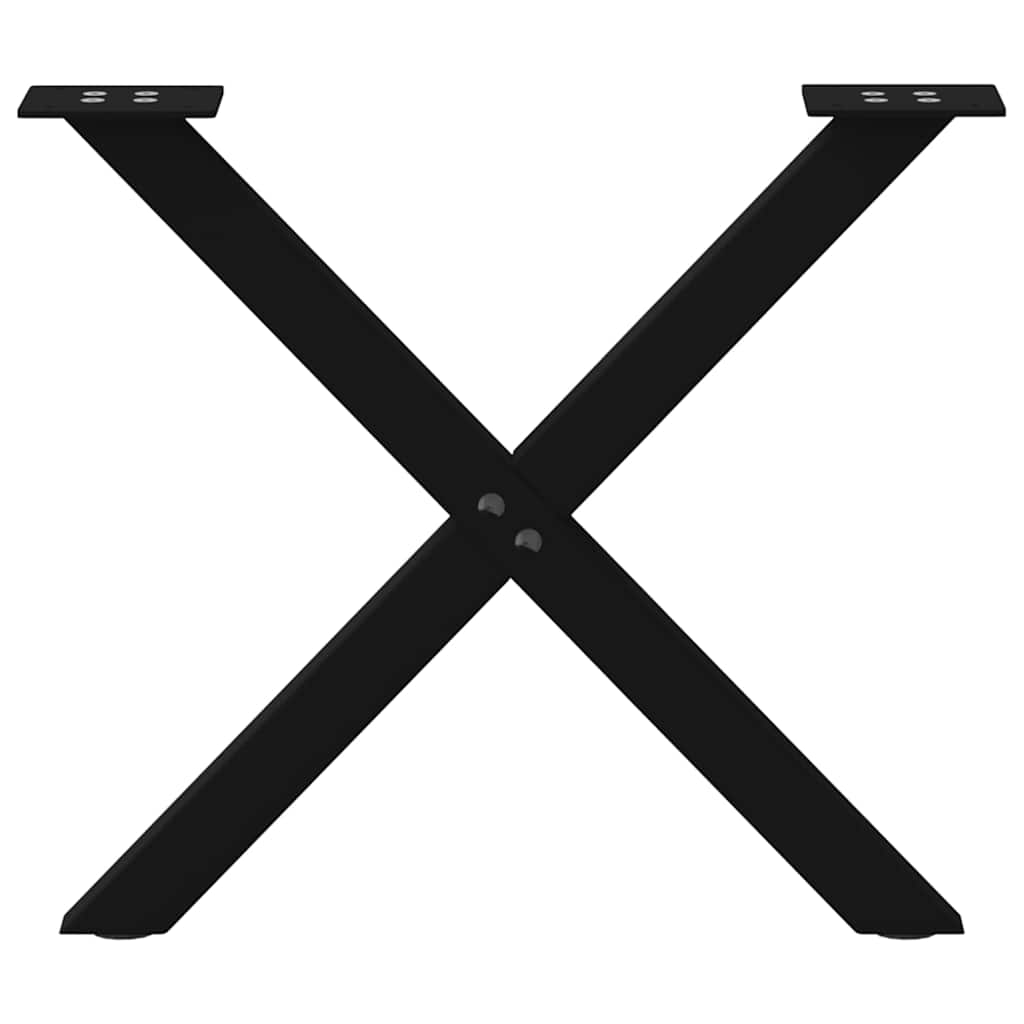 sofabordsben X-formet 2 stk. sort 60 x (42-43) cm stål