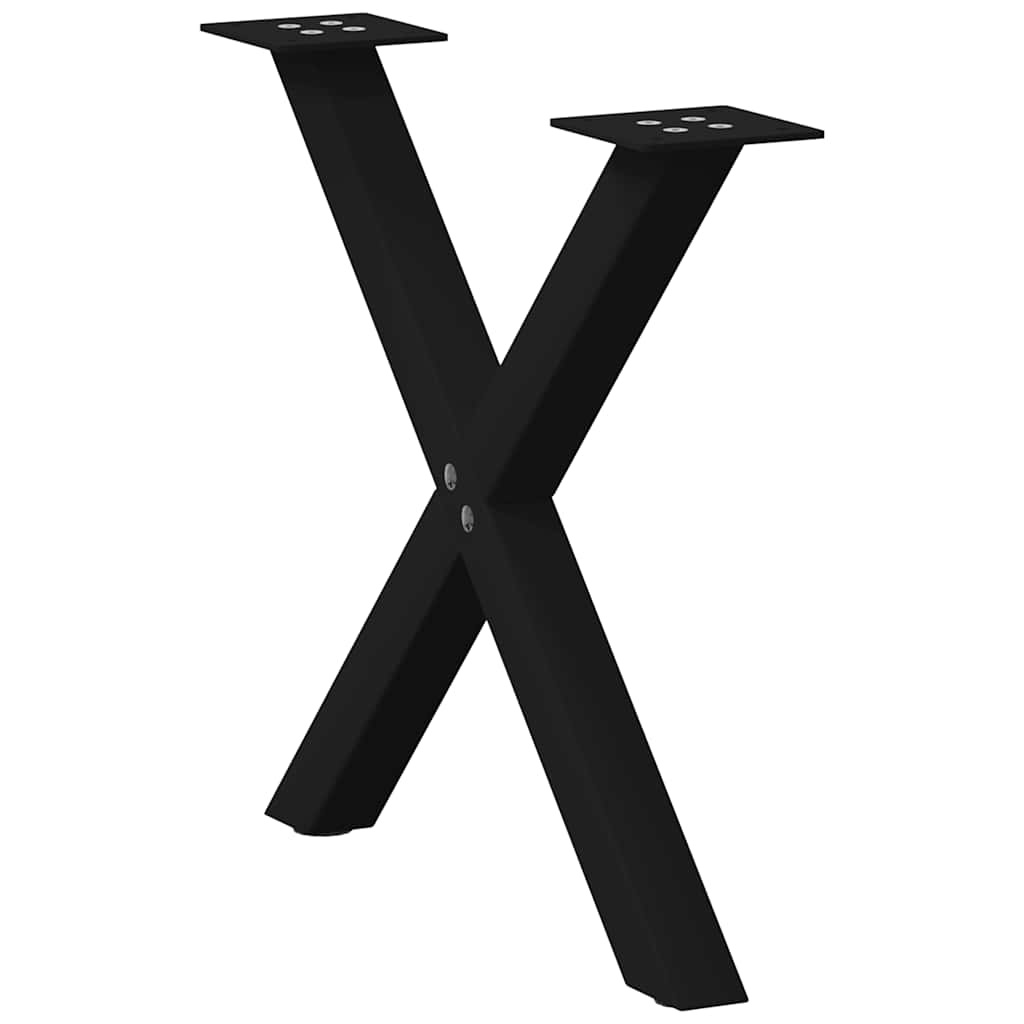 sofabordsben X-formet 2 stk. sort 60 x (42-43) cm stål