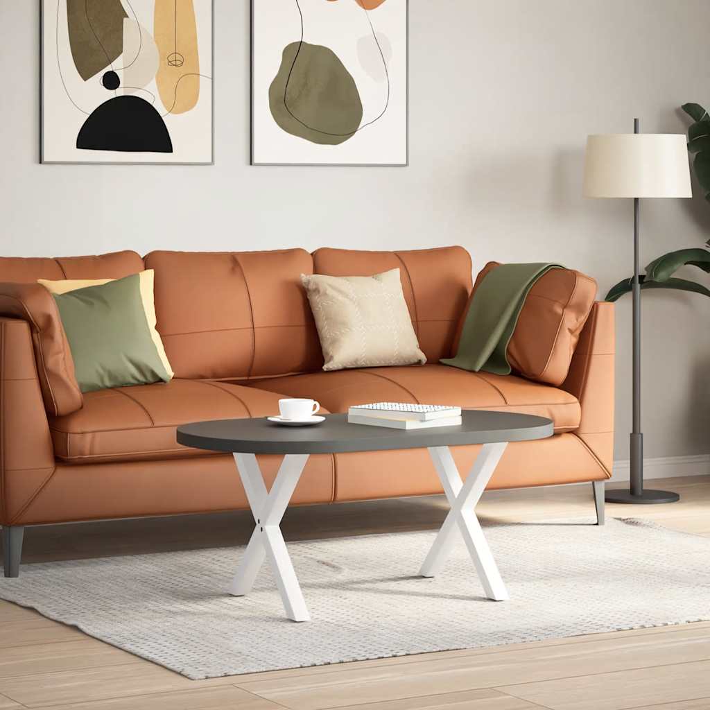 sofabordsben X-formet 2 stk. hvid 60 x (42-43) cm stål
