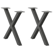 sofabordsben X-formet 2 stk. antracit 60 x (42-43) cm stål
