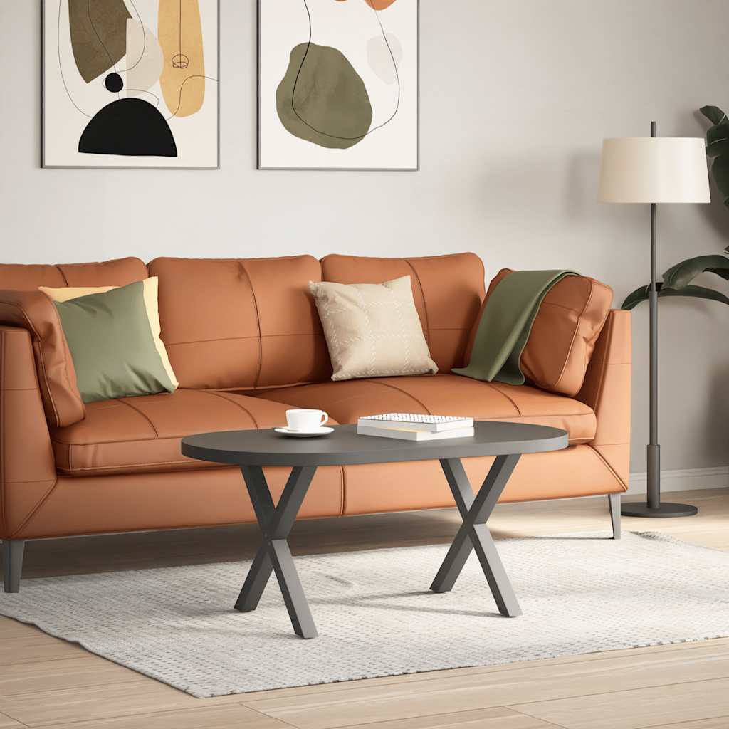 sofabordsben X-formet 2 stk. antracit 60 x (42-43) cm stål