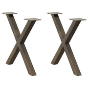 sofabordsben X-formet 2 stk. naturstål 60x(42-43) cm stål