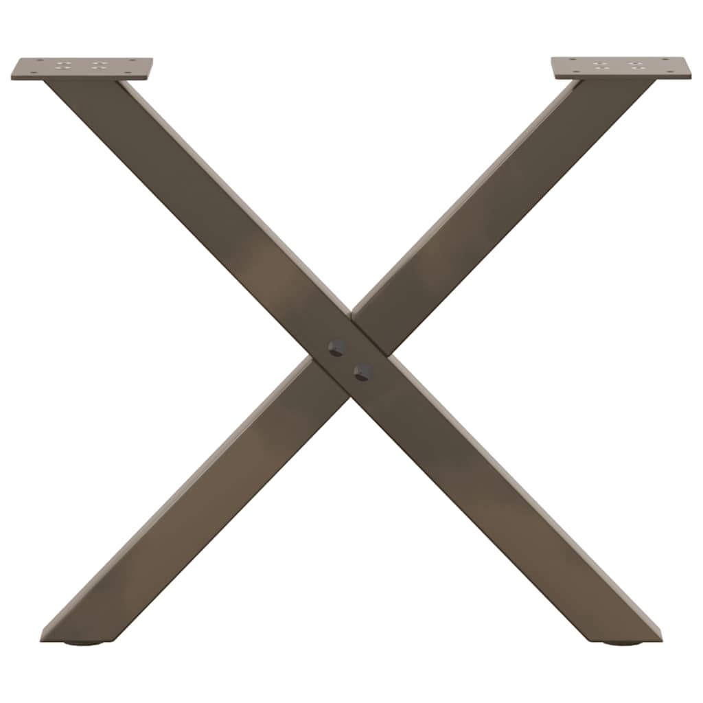 sofabordsben X-formet 2 stk. naturstål 60x(42-43) cm stål