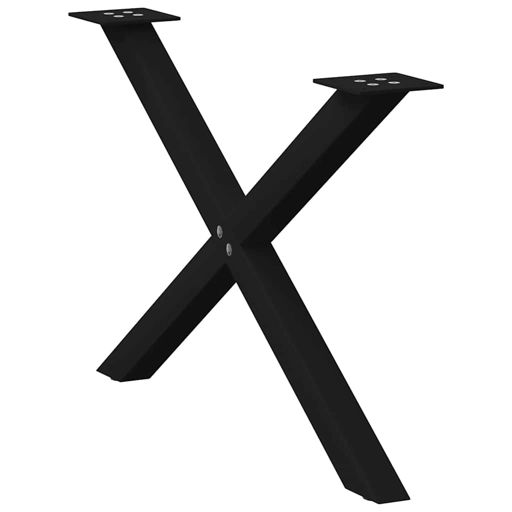 sofabordsben X-formet 2 stk. sort 70 x (42-43) cm stål