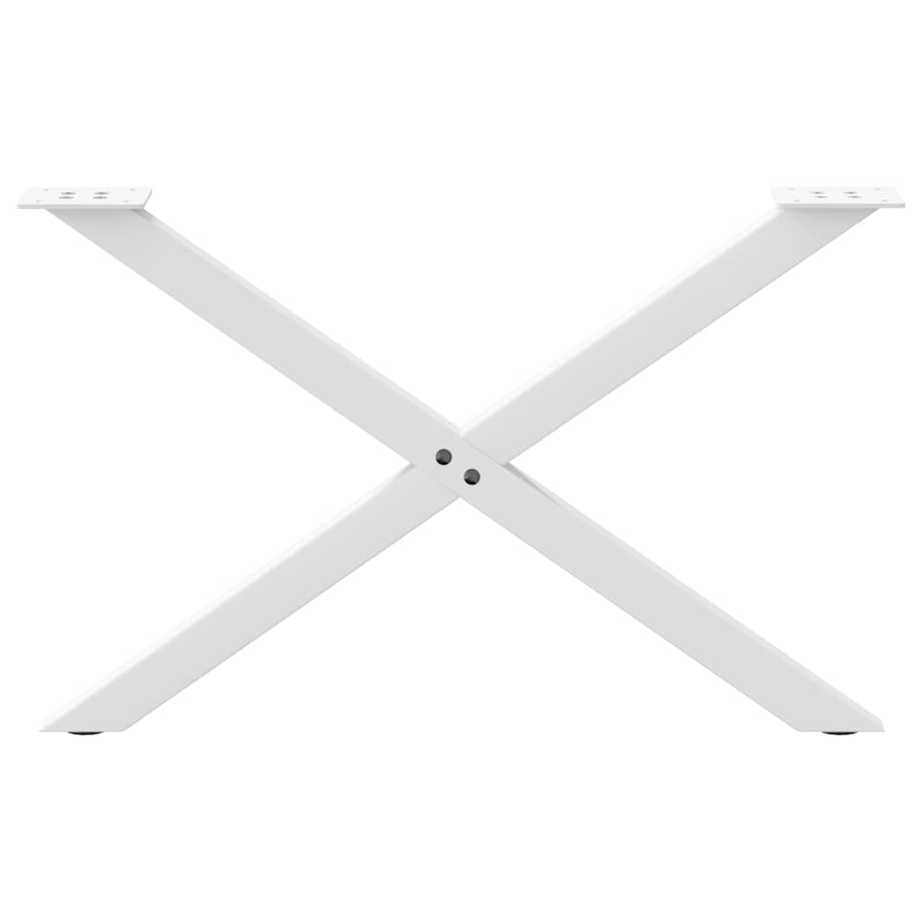 sofabordsben X-formet 2 stk. hvid 70 x (42-43) cm stål